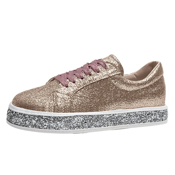 Lucy Glitter Laceup Low Top Casual Fashion Sneakers for Women & Teen Girls Assorted Colors 